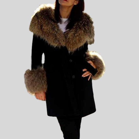 Genuine Knitted Rabbit Fur Multi-Color  Coat