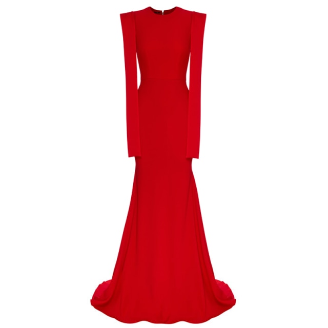 Runway Long Bodycon Red Evening Maxi Dress