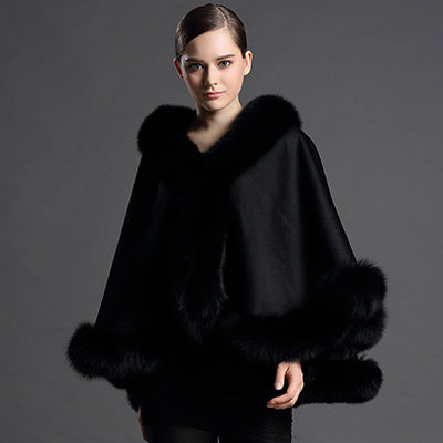 Genuine Cashmere Fox Fur Ponchos