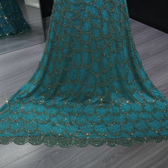 Emerald Green Strapless Mermaid Evening Dress
