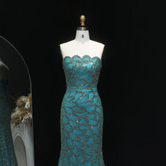 Emerald Green Strapless Mermaid Evening Dress
