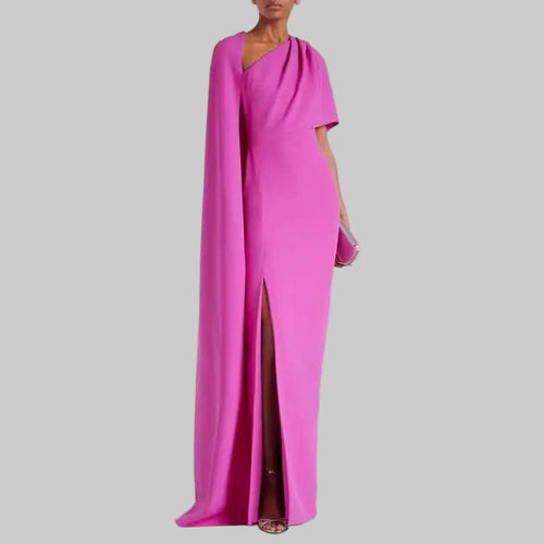 Rose Red One Shoulder Maxi Dress