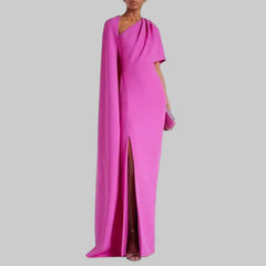 Rose Red One Shoulder Maxi Dress