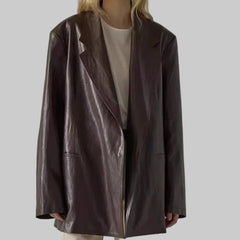 Leather Loose Medium Length Niche Design Jacket