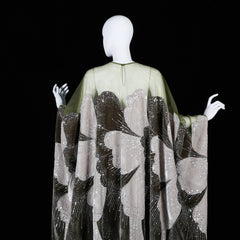 Kaftan O-Neck Velvet Tulle Beaded Dress