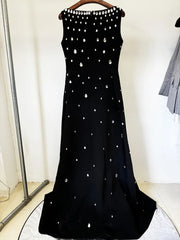 Beading Sleeveless Tank Long Dress