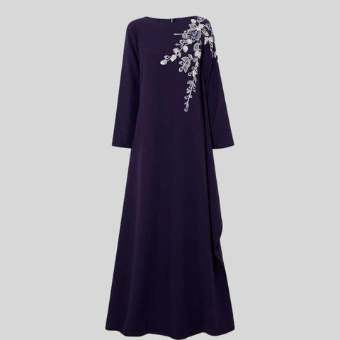 V-Neck Chiffon A-Line Purple Elegant Dress