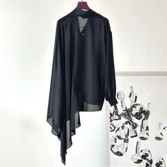 Asymmetrical loose long sleeved Top
