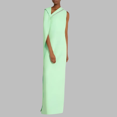 Shawl Sleeve  Maxi  Evening Dress