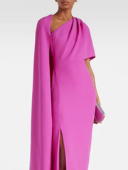Rose Red One Shoulder Maxi Dress