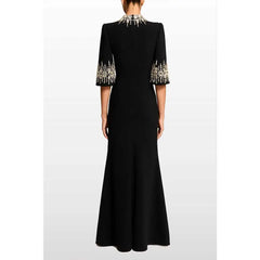 Crystal-Embellished Mermaid Midi Dress