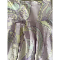 French Niche Light Purple Abstract Cotton Printed SET