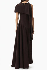 One-Shoulder O Neck Elegant Evening Dress