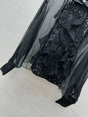 Luxury Silk Ruffled Top
