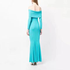 Fishtail Stretch Slim Knit Long dress