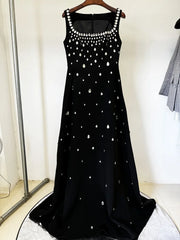 Beading Sleeveless Tank Long Dress