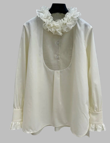 Irregular Lace Up  Slash Neck Off Shoulder Long Sleeve Irregular Top