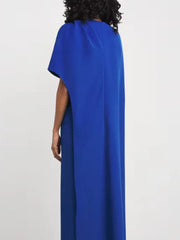 One Shoulder  Cape Maxi  Dress