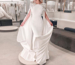 Fairy Elegant Cape Sleeves Long Prom Gown