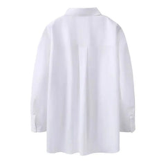 Pleated Fungus Edge Plaid Shirt Retro Loose Single Pocket Top