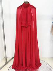 Drifting Sleeves Chiffon pleated  Long Dress
