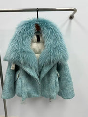 Short Big Fox Fur Goose Down Jacket