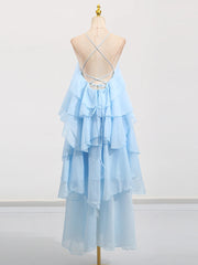Solid Spliced Ruffles Halter Sleeveless High Wasit Backless Loose Dress