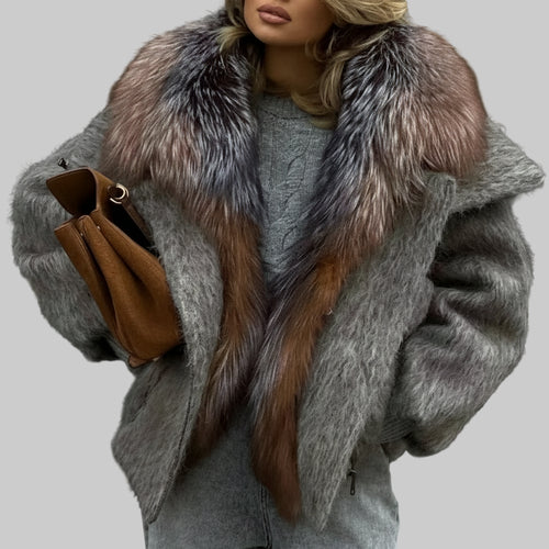 Short Big Fox Fur Goose Down Jacket