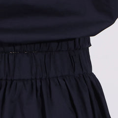 Hollow Out Chic Two Piece Sets Lapel Short Sleeve Spliced Button Tops High Waist Long Skirt Elegant Set