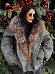 Short Big Fox Fur Goose Down Jacket