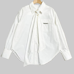 Retro Slimming And Versatile Temperament Bow-Decorated Poplin Top