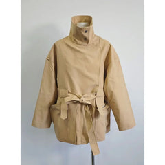 Asymmetrical Placket, Drawstring Hood, Jacket