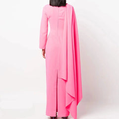 O-Neck Long Sleeves With Ankle-Length Gowns