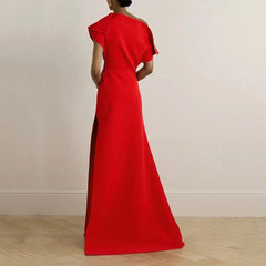 One Shoulder Mermaid Long Sleeveless Dress