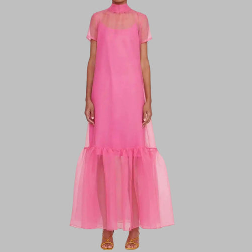 Bow Tulle A Line Long Ankle Length  Dress