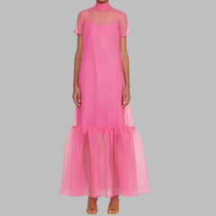 Bow Tulle A Line Long Ankle Length  Dress