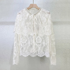 Bottoming shirt lace cape hollow Top