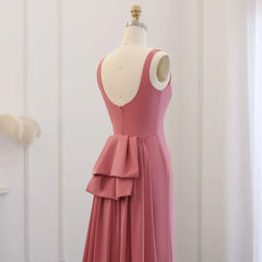 Elegant Coral Pink Scalloped Butterfly Beaded Evening Dress