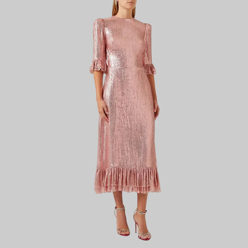 Old Money  Lady Wedding Guest Midi Dress