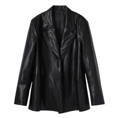 Leather Loose Medium Length Niche Design Jacket