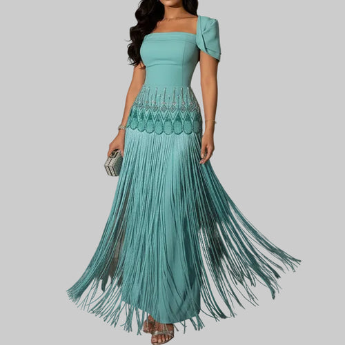 Square Neck Ankle Length Dress
