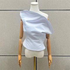 Asymmetrical slim fit sleeveless Top