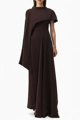 One-Shoulder O Neck Elegant Evening Dress