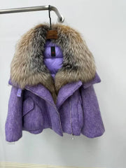Short Big Fox Fur Goose Down Jacket