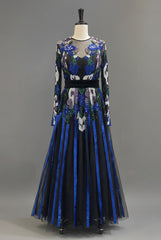 Beaded Blue Sequins robes de soirée  evening Dress