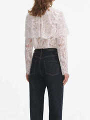 Bottoming shirt lace cape hollow Top