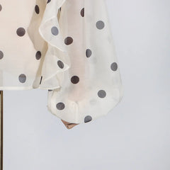 Ruffles Design Gathered Waist Tops+high Waist A-line Skirt Set