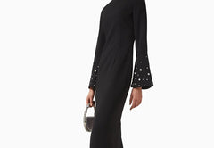 O-Neck Off Side Slit With Elegant Sequins Dress