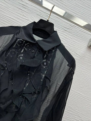 Luxury Silk Ruffled Top