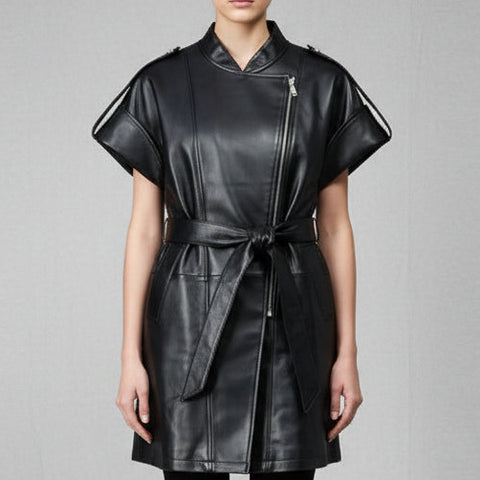 Mink  detachable fur collar knee length  cashmere coat